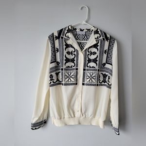 Vintage three flaggs ivory blouse